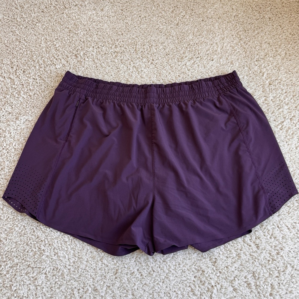 Athleta Hustle 3" Short Women 2X Purple Excellent Running Athletic Workout